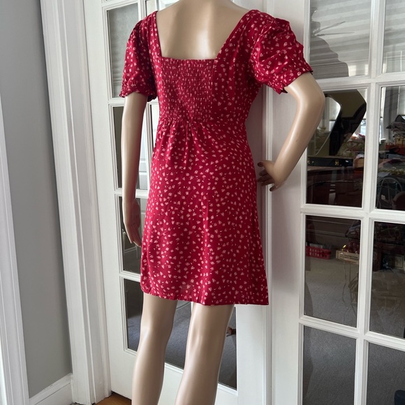 Roxy Red Mini Dress with Floral Pattern - Picture 5 of 11